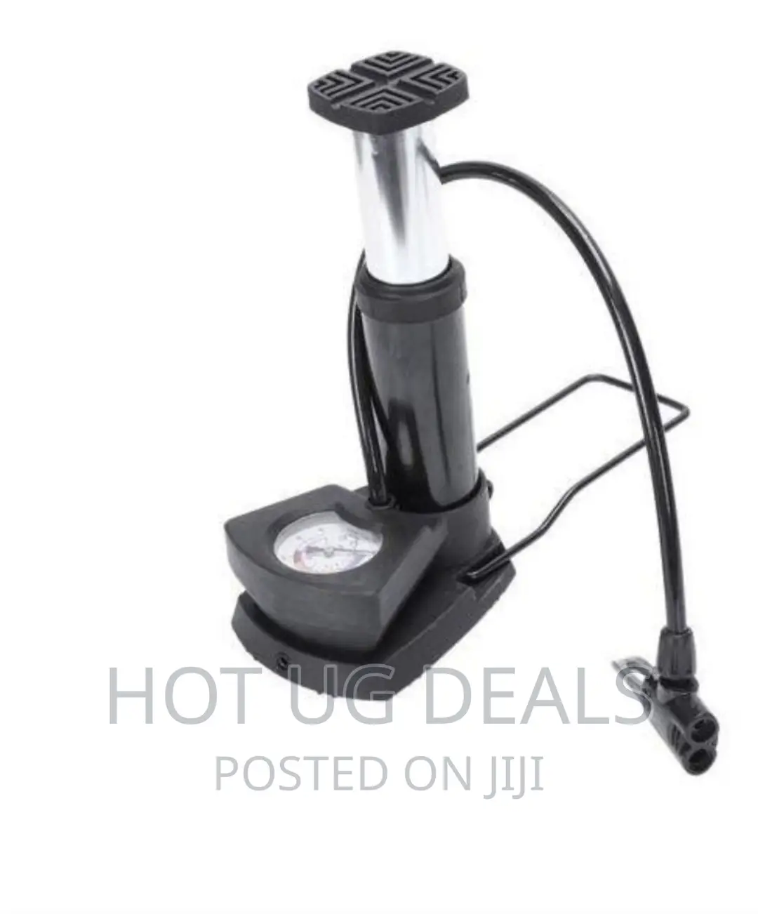 Foot Activated Floor Pump With Gauge Bicycle Air Pump- Black