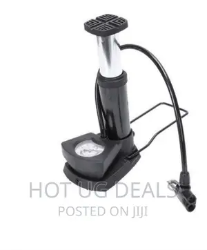 Foot Activated Floor Pump With Gauge Bicycle Air Pump- Black