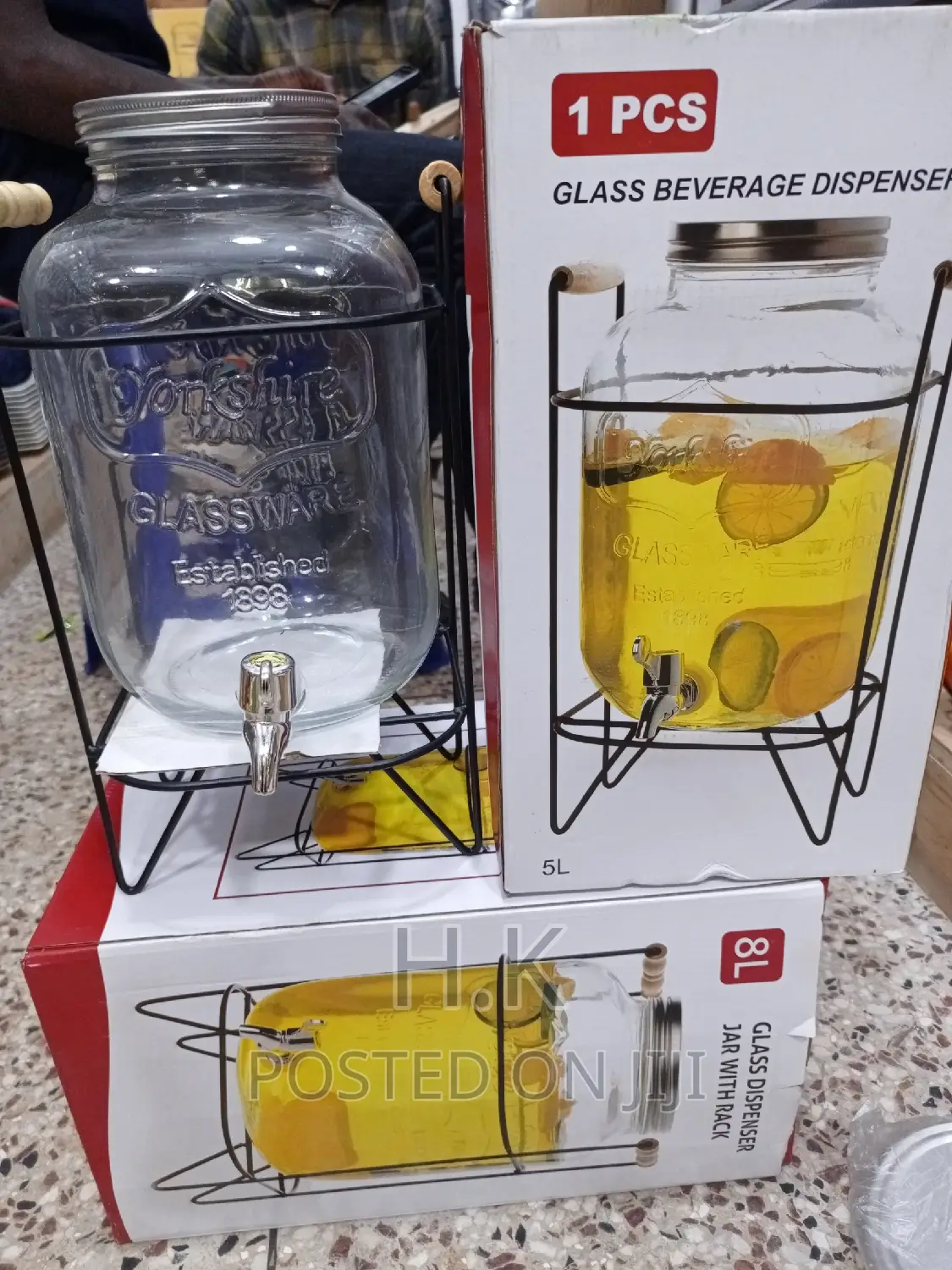 5L Glass Juice Dispenser With Stand