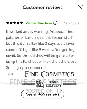 KING WARTS Remover- Maximum Strength Skin Tags Eraser Cream.