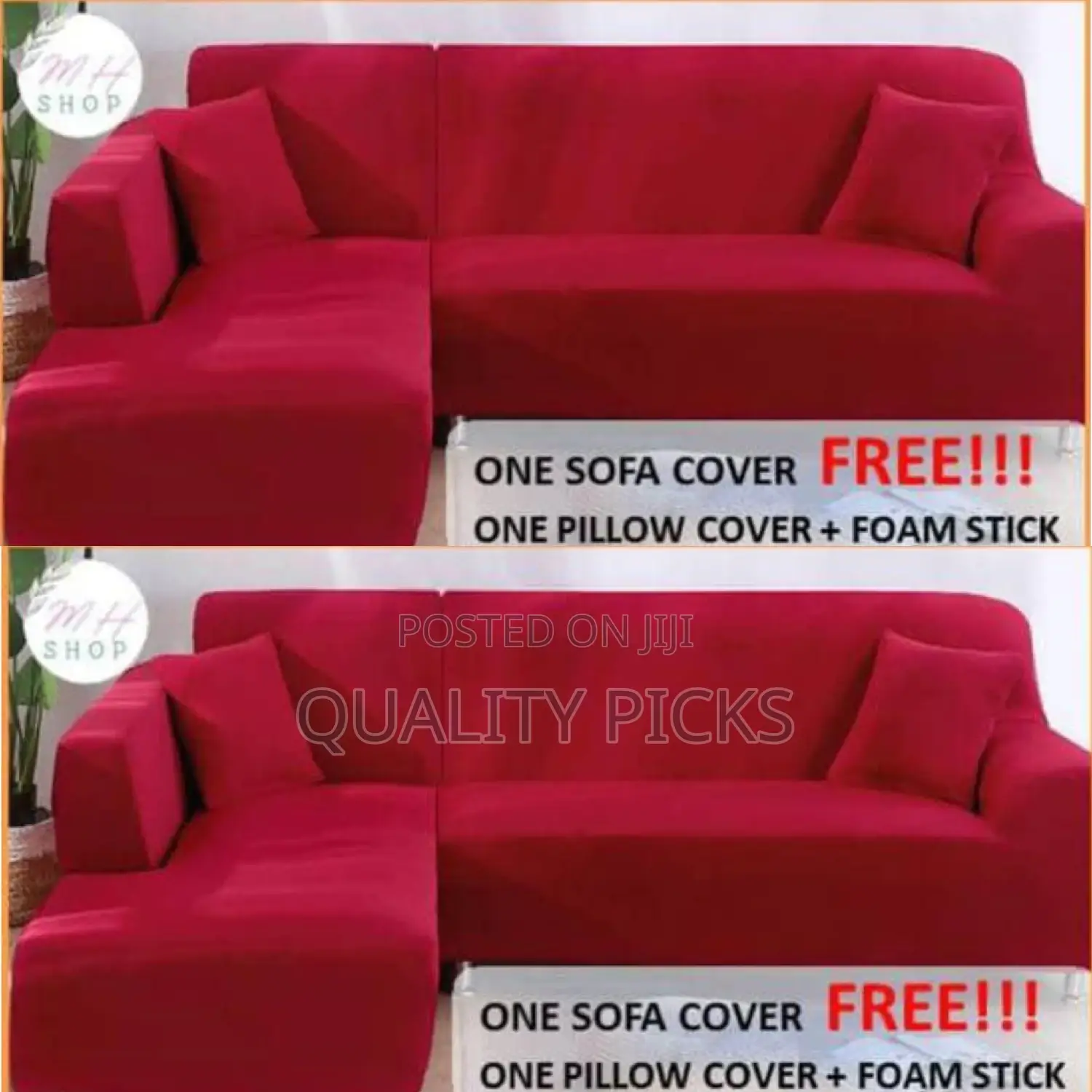 Elastic L Shaped Sofa Cover Set