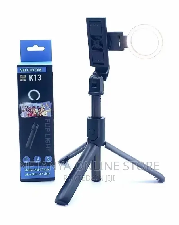 Multifunctional Selfie Stick Tripod With Flip Up Light