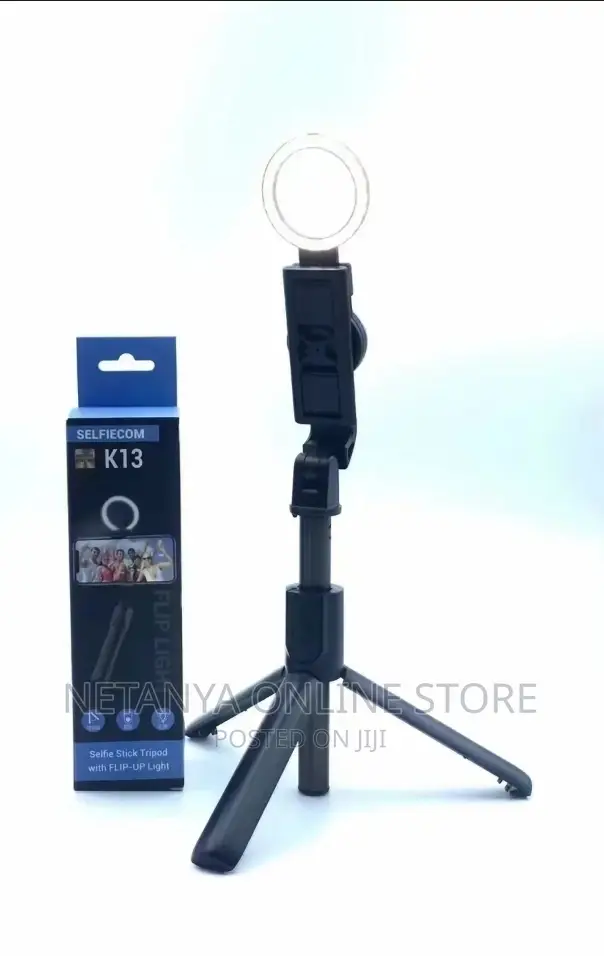 Multifunctional Selfie Stick Tripod With Flip Up Light