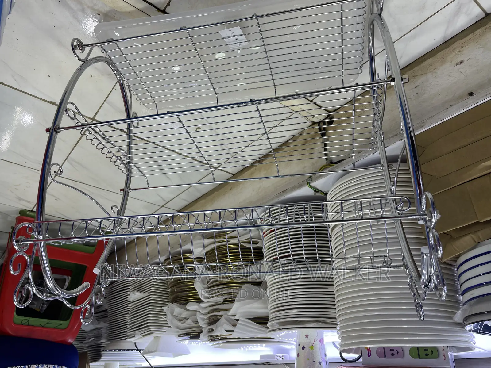 Royal 3 Layer Premium Nickel Plated Dish Rack Stand