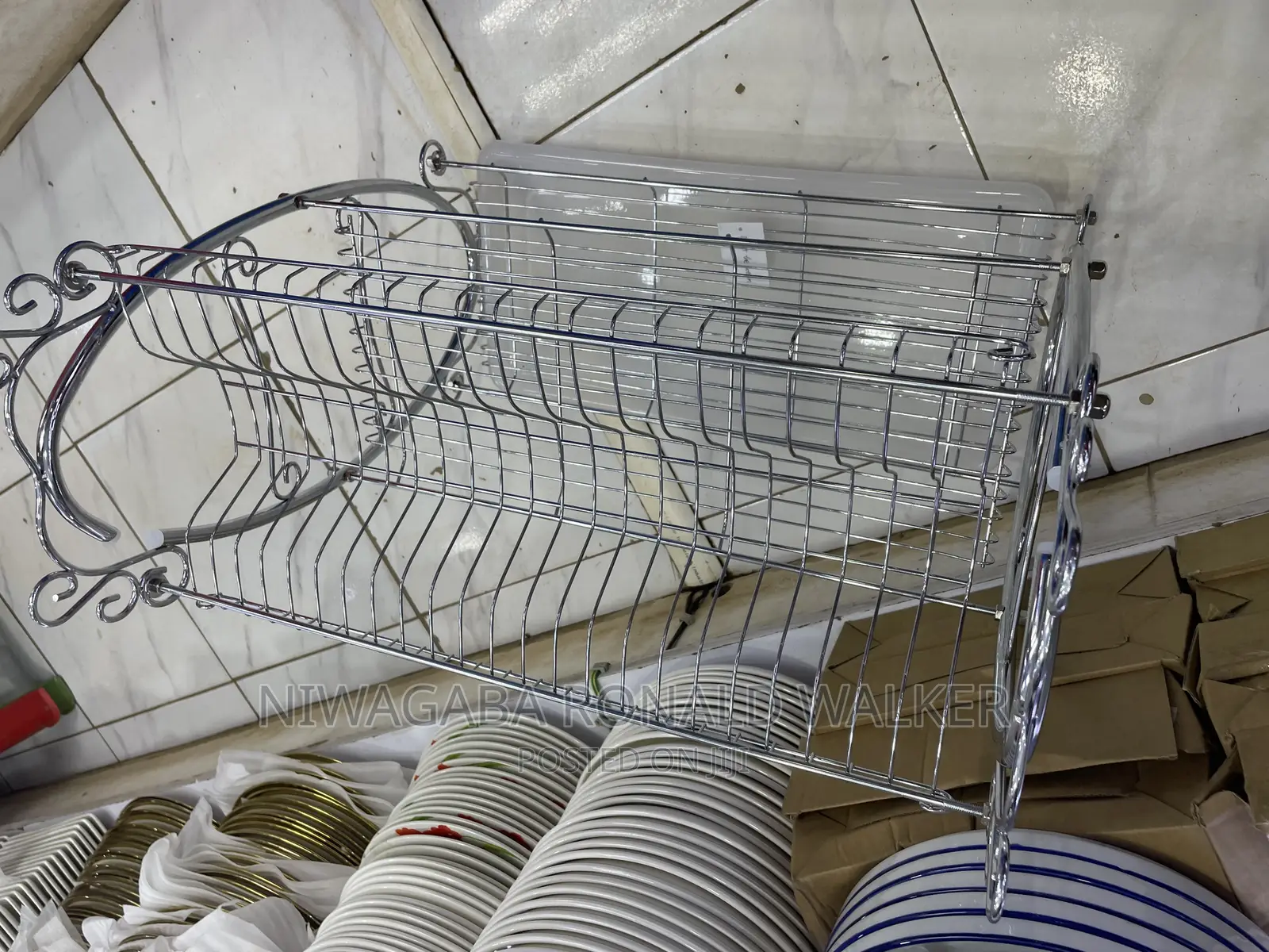Royal 3 Layer Premium Nickel Plated Dish Rack Stand