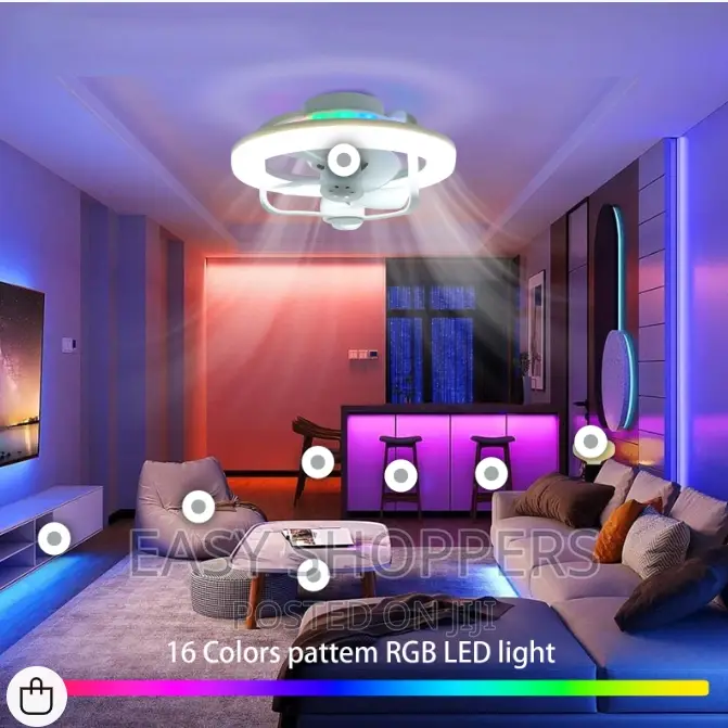 Ceiling Fan Dimmable Led-rgb Oscillating Remote Control