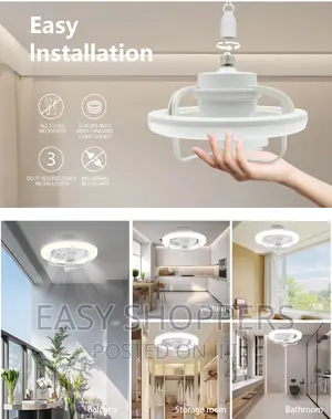 Home Oscillating Ceiling Fan With Lights 3 Speeds,