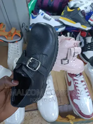 Children's School Shoes Leather and Black