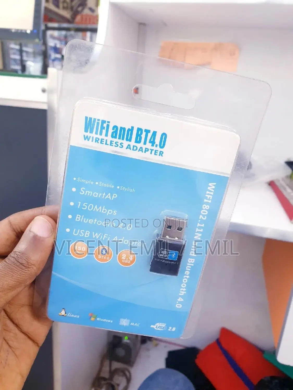 Wifi and BT4.0 Bluetooth Dongle 2 in 1