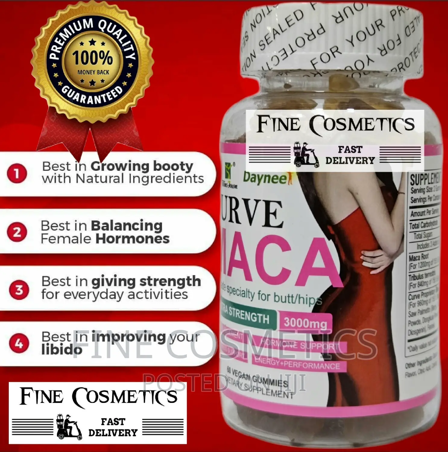 CURVE MACA GUMMIES 3000mg D Hips and Buttocks Enhancement