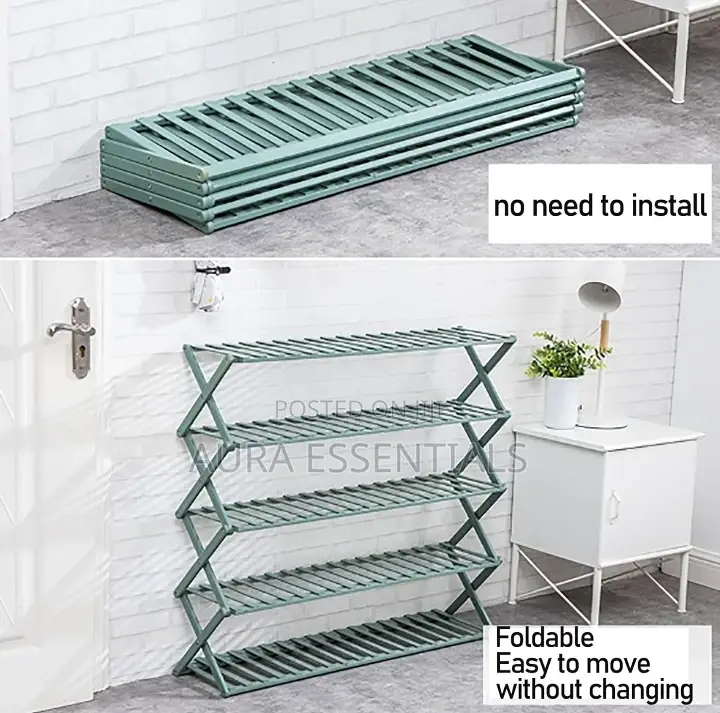 Bamboo Shoe Rack Organizer