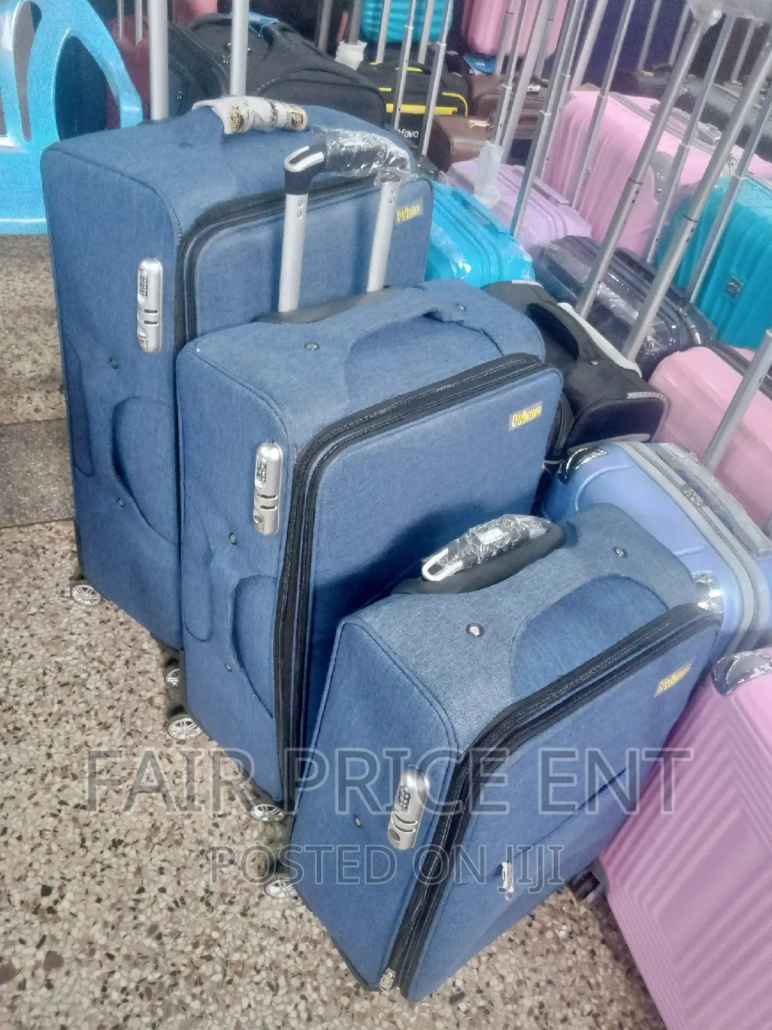 Vip Prince Cloth Suitcase. Full Set.( Blue)