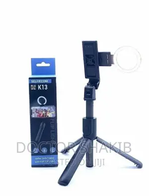 Selfie Stick Tripod With Flip-Up Light