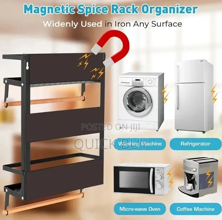 Over the Fridge Magnetic Spice Rack Organiser