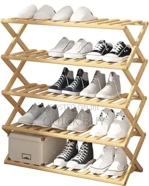 5 Tiers Bamboo Foldable Shoe Rack