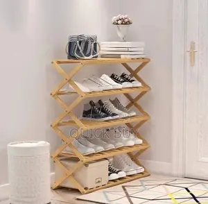 5 Tiers Bamboo Foldable Shoe Rack