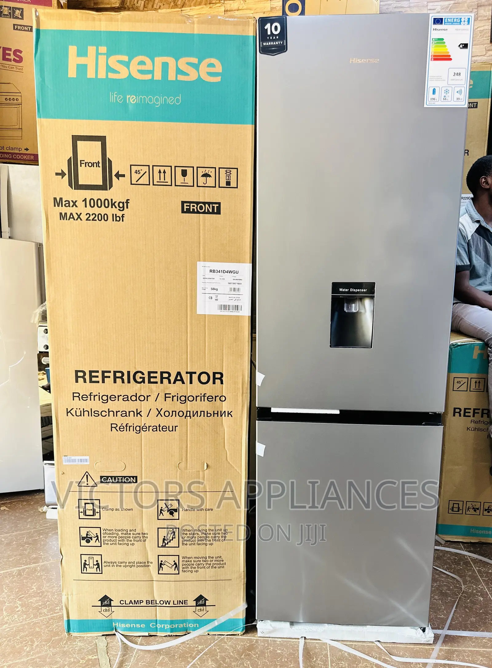 Hisense 341 Liters Double Door Fridge With Water Dispenser