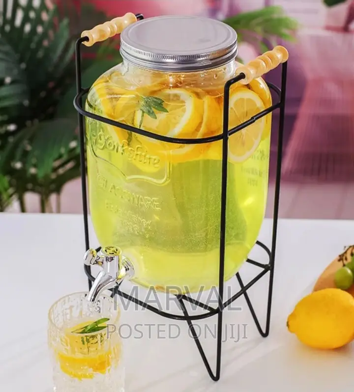 5ltrs Glass Drinks Dispenser With a Stand
