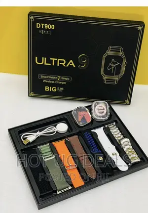 DT 900 Ultra Smartwatch With 7 Straps for Fitness Health