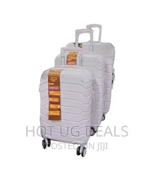 Set of 3pcs Spinner Plastic Travel Suitcase Bag - Pink