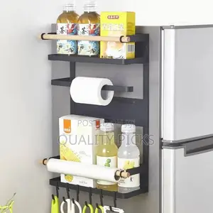 Metallic Fridge Storage Rack Organizer