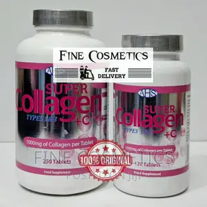 Super Collagen + Vitamin C Tablets 1000mg for Skin and Hair.