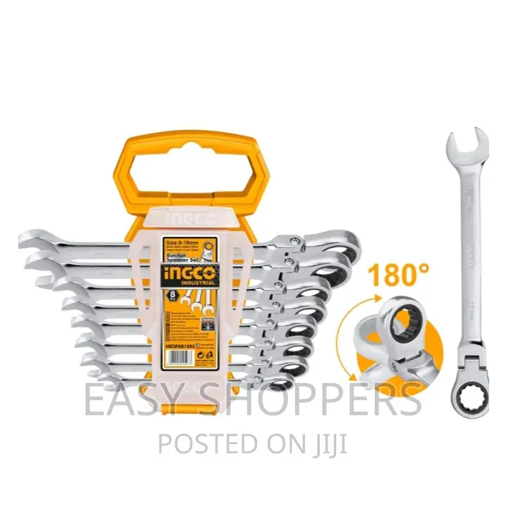 Ingco 8pcs Ratchet Spanner Set