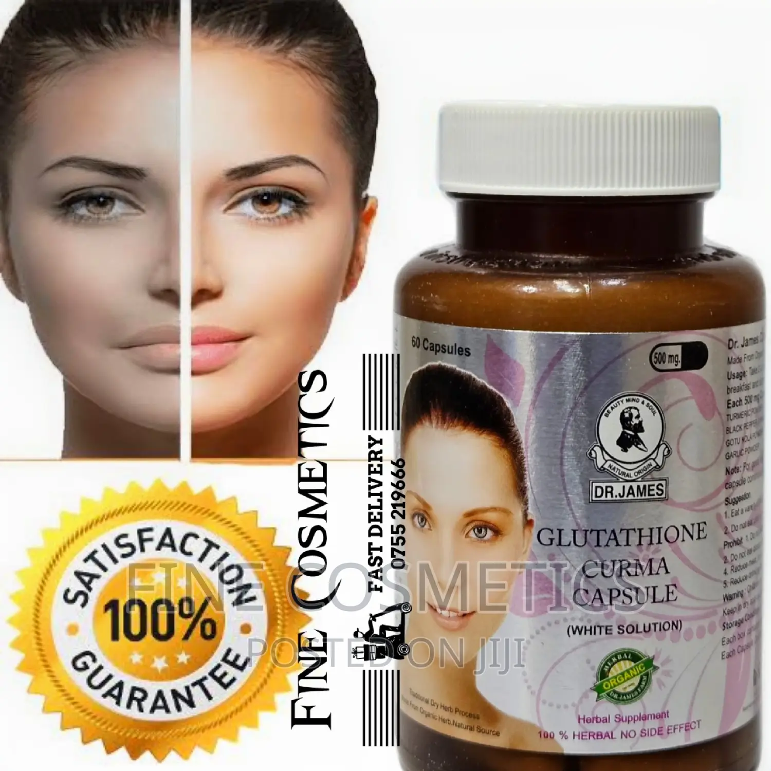 Dr James Skin Whitening Solution Glutathione Curma Capsules.