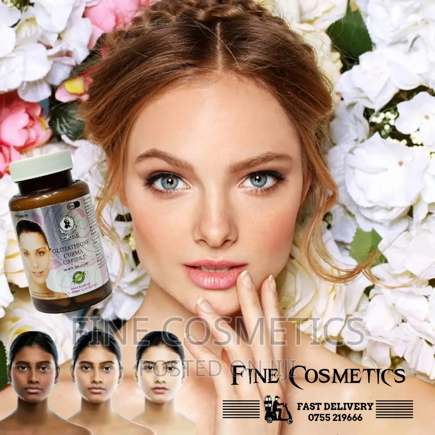 Dr James Skin Whitening Solution Glutathione Curma Capsules.