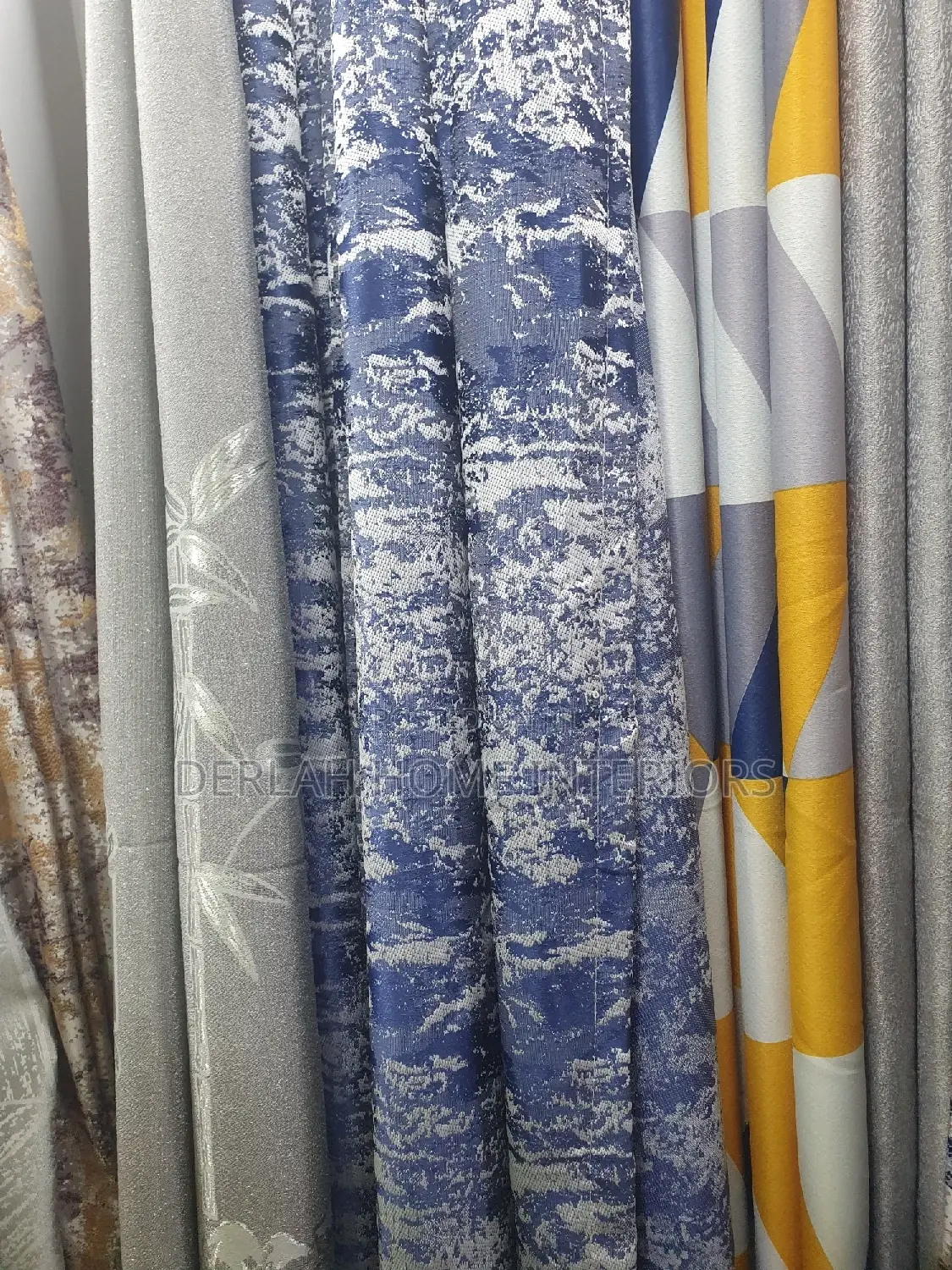 Quality Curtains Fabric in Blue (Each Meter )