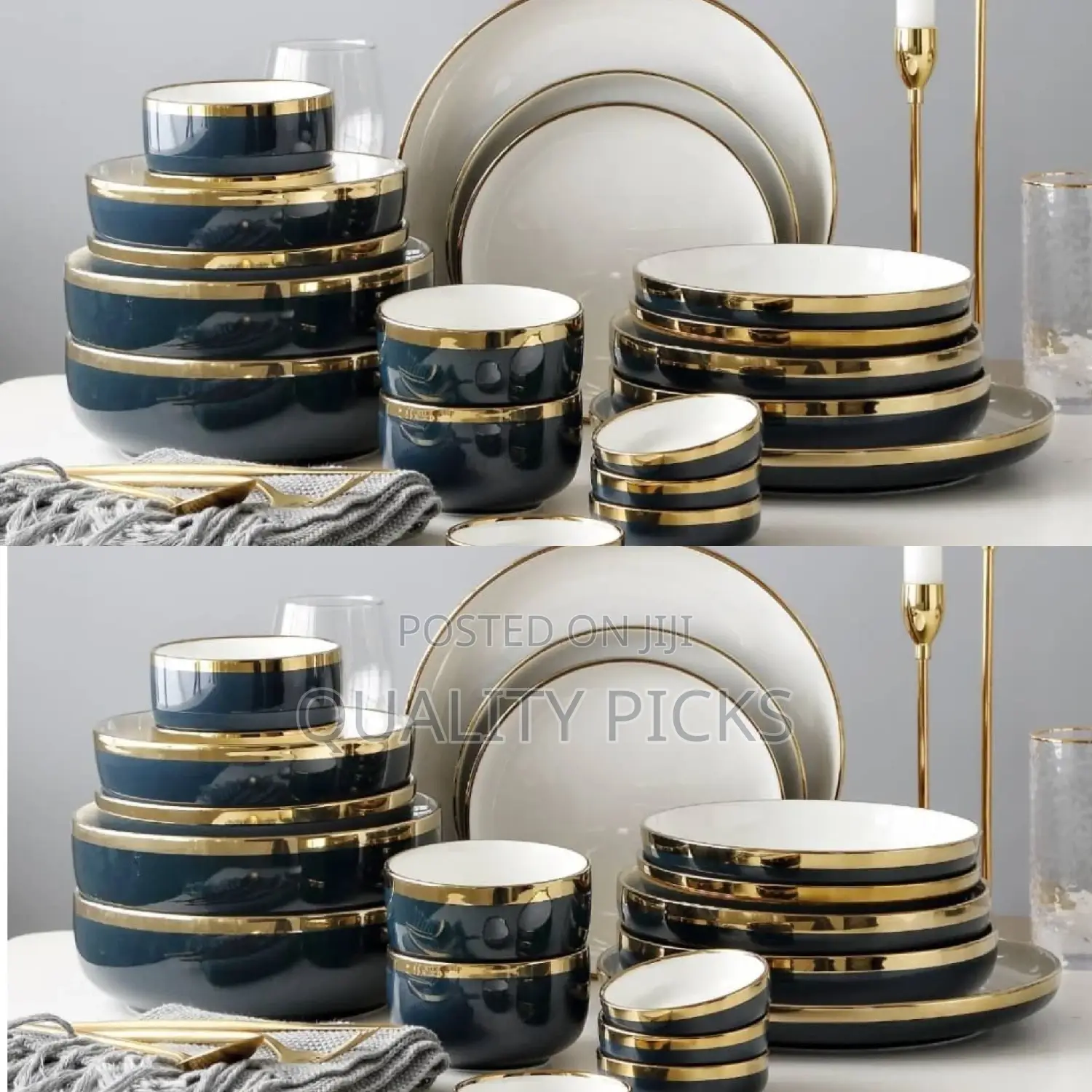 Gold and White Dinner Set