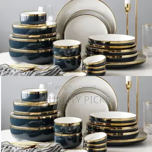 Gold and White Dinner Set