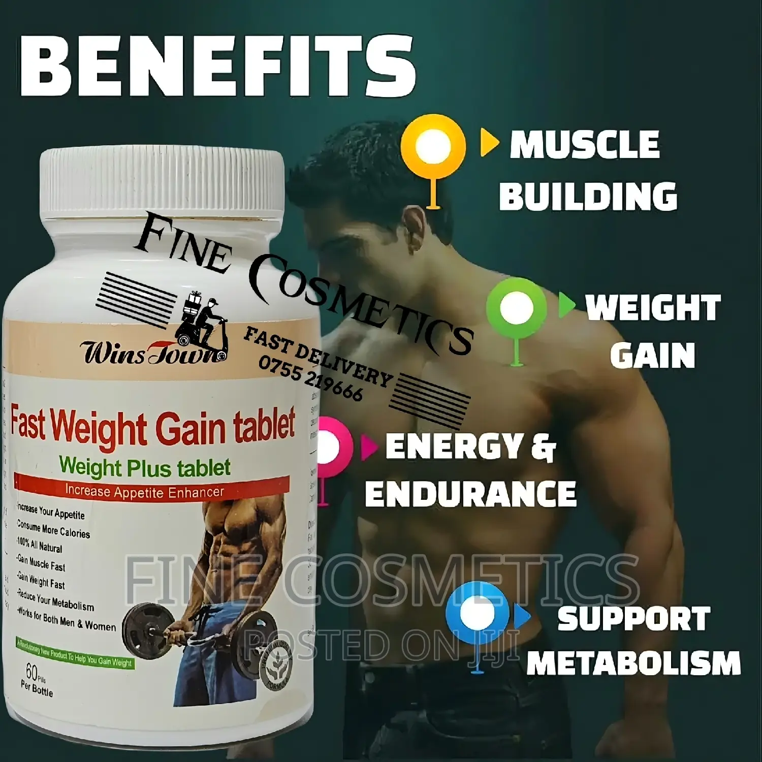 Unisex Fast Weight Gain Tablets, Body Building Muscle Growth