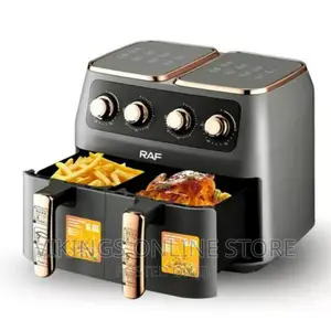 Raf 12L Air Fryer With Two Independent Basket -Inox
