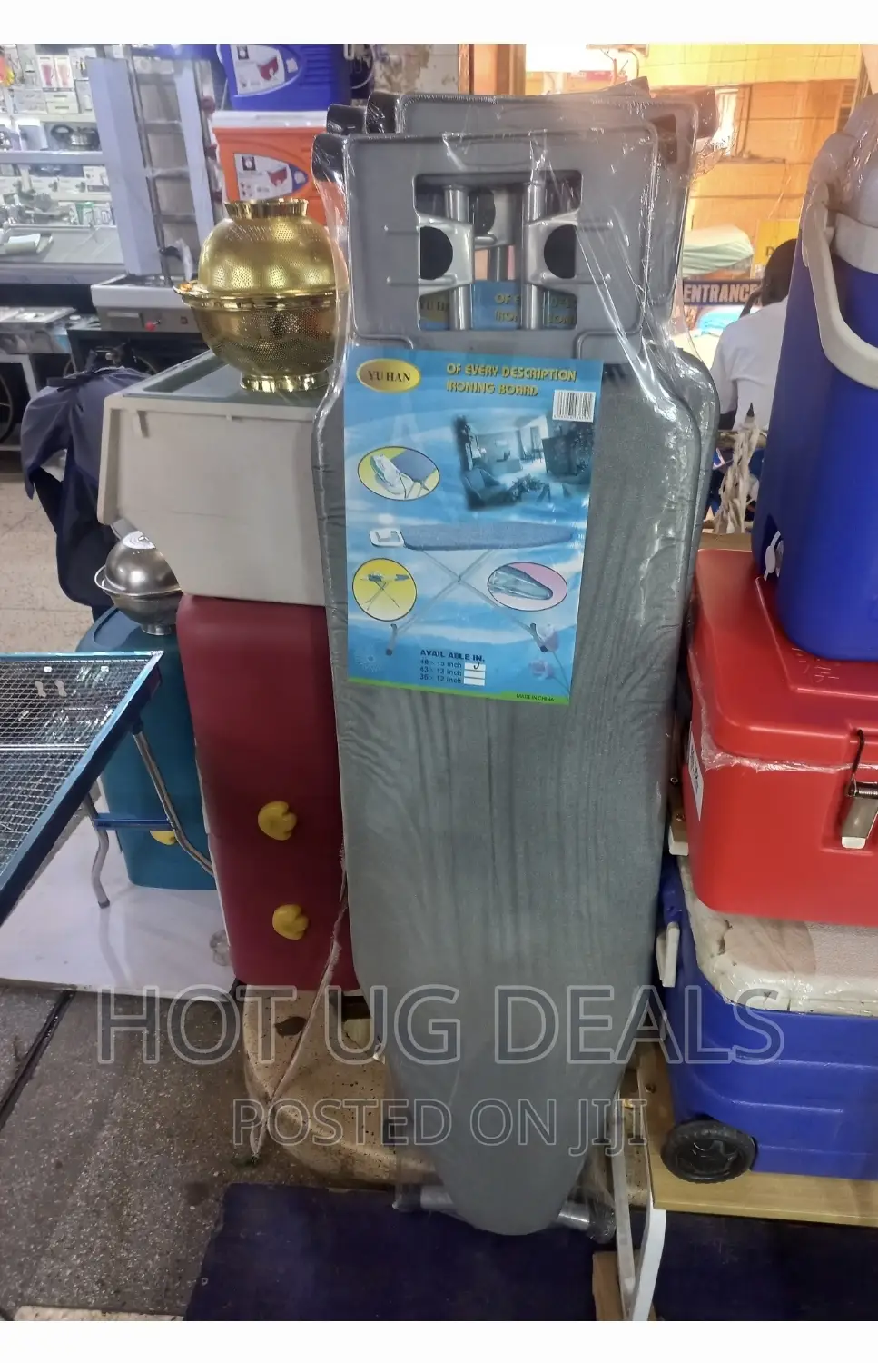 15x48 Large Size Foldable Ironing Board With Stands - Grey