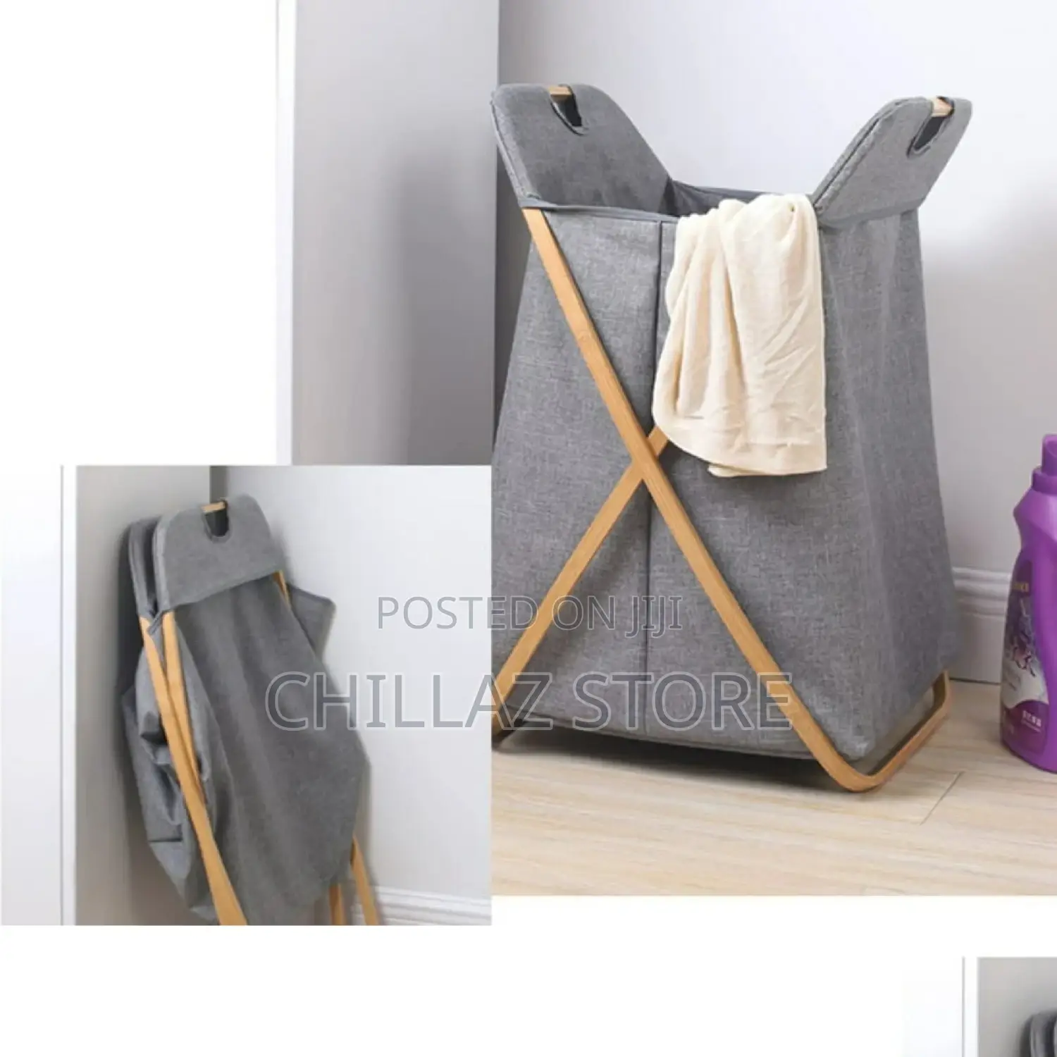 Foldable Bamboo Laundry Basket.