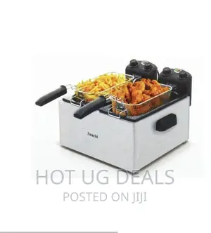 Saachi Stainless Steel Double Deep Fryer 6.0 Litres - Silver