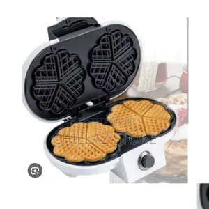 Mini Heart Shaped Double Waffle Maker Machine .