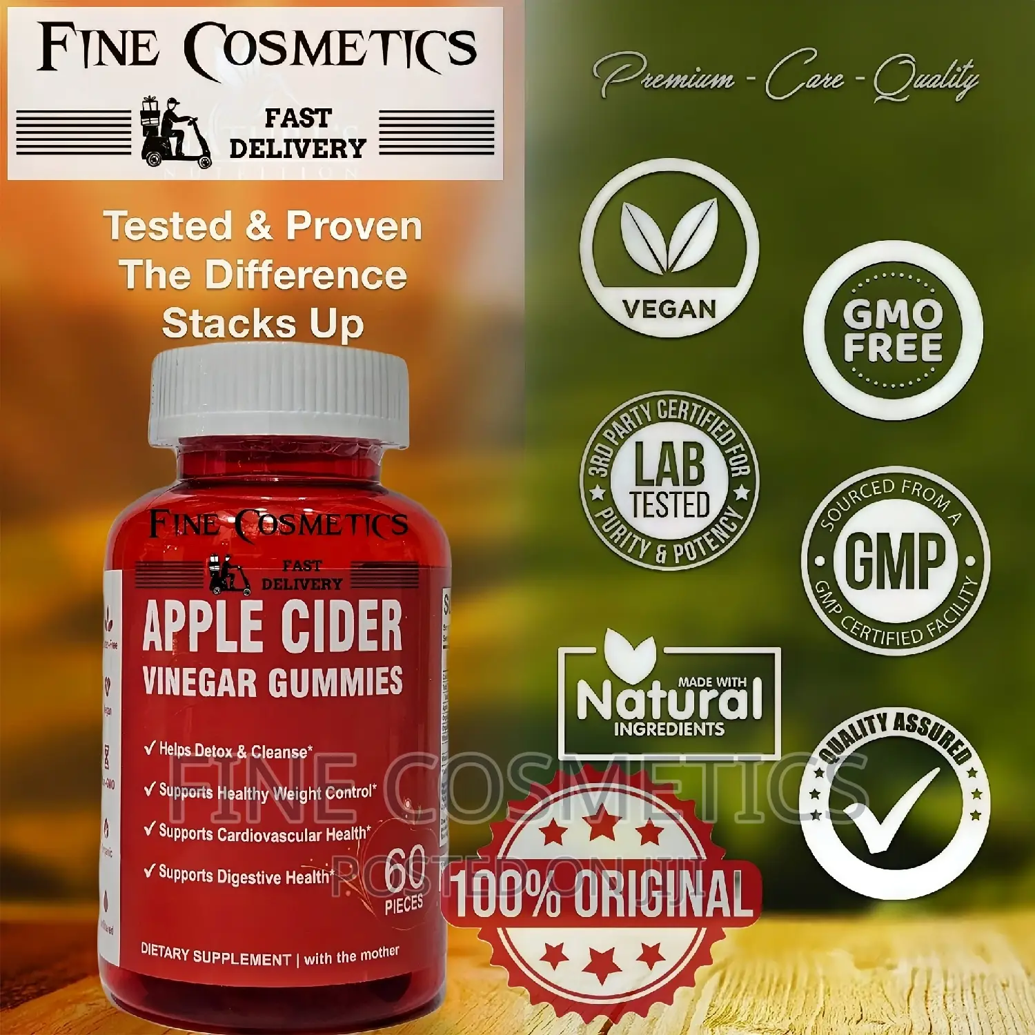Apple Cider Vinegar Gummies for Weight Loss, Detox +Immunity