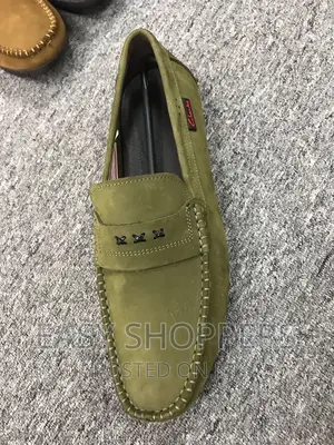 New Men's Leather Shoes Luxury Royal Style Army Green
