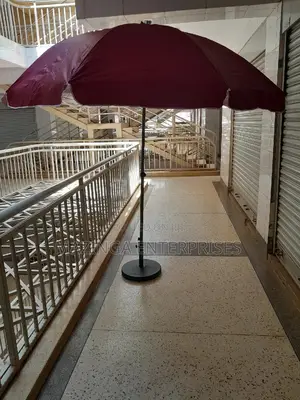 2.2mtrs Silver Coated Business Umbrella With It's Base