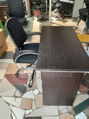 A Computer Table With Chair