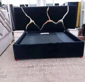 Black Leather Dressed Bed of 6 X 6 Feet Call