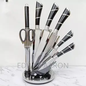 Stainless Steel Kitchen Knives Set With Rotating Stand