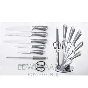 Stainless Steel Kitchen Knives Set With Rotating Stand