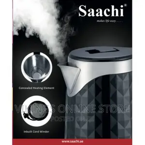 Saachi 2litres Stainless Steel Electric Kettle Silver -Black