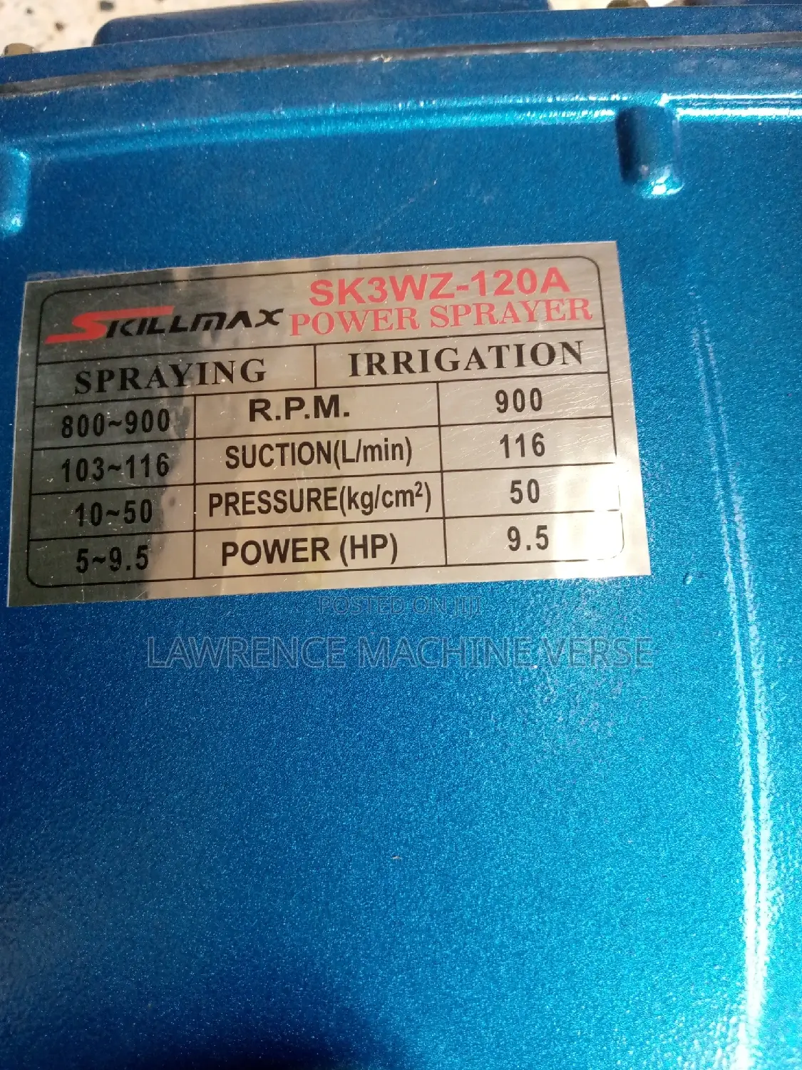 Power Sprayer Head 9.5HP 120A