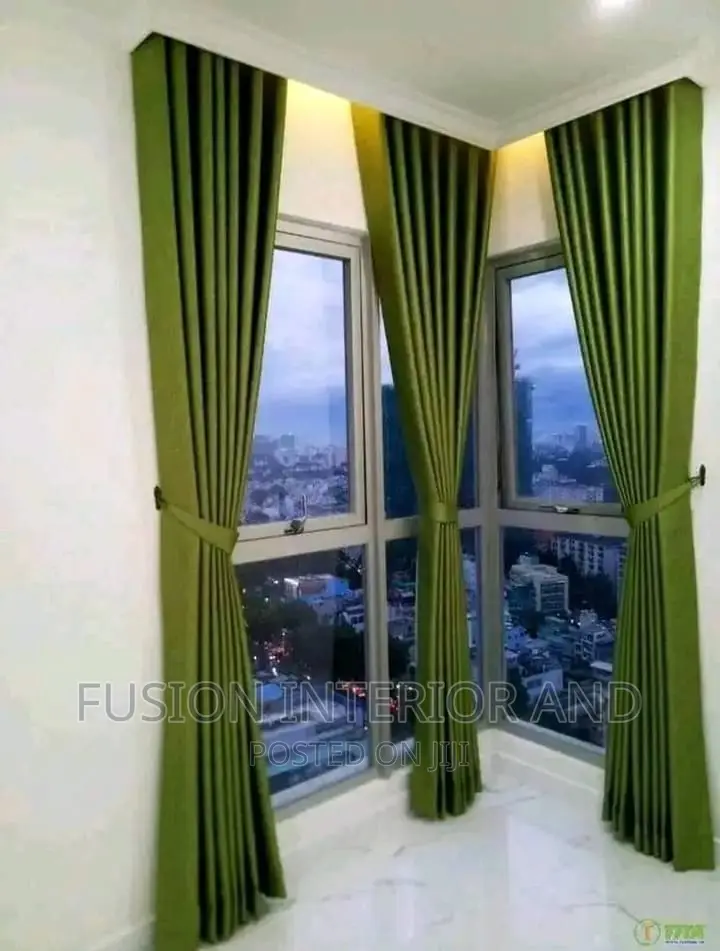 Green Plain Curtains