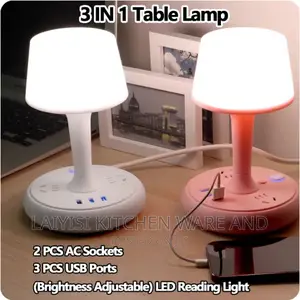 3in1 Socket, Bedside Lamp With Charging System
