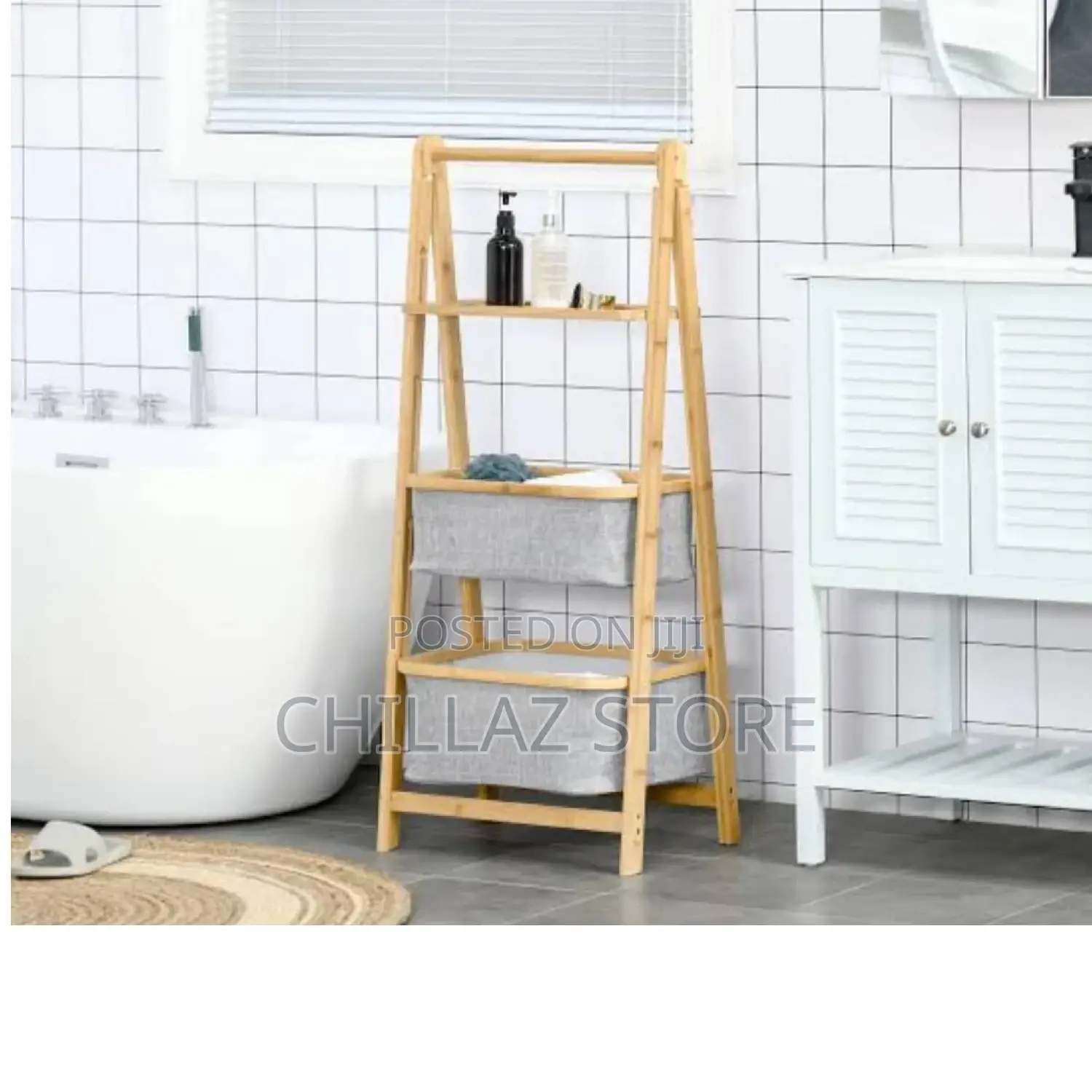Bamboo Clothes Storage Shelves.